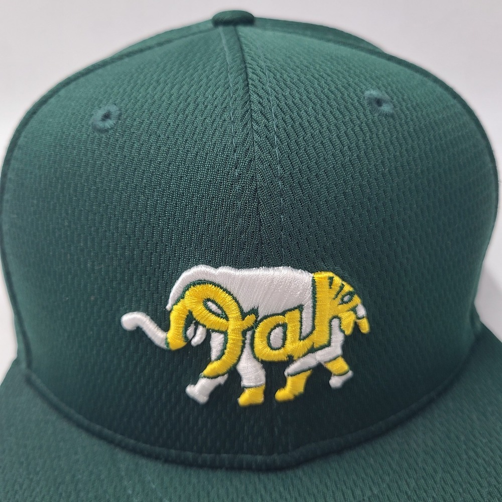 Oakland Athletics Hat Fitted 8 New Era 59Fifty Green White A's Elephant Stomper - Picture 5 of 12